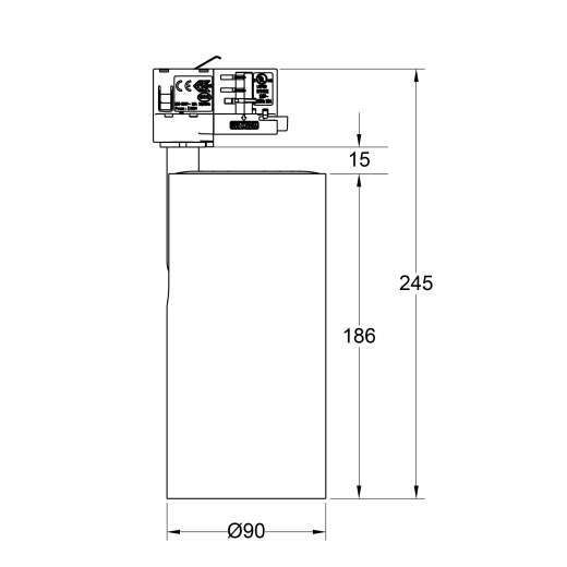 3-Ph Strahler VIBE 30W Fixoptik, 15°/24°/36°/60°, CRI97, 3000lm, Ph.Dim sz