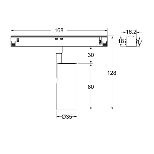 48V Strahler Fixoptik 6W , Ra97, 470lm, 18°/24°/36°/50°, sz