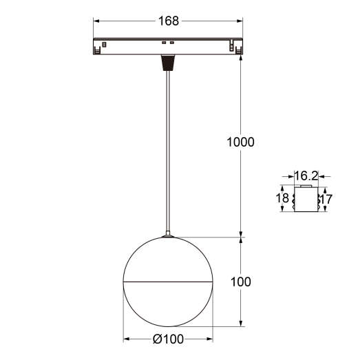 48V Pendelleuchte 6W, Ra90, 500lm, Abstrahlwinkel 150°, DALI / CASAMBI