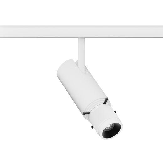 Premium Profilstrahler für 48V--Stromschiene mit Blendenschiebern 10W , Ra97, 350lm, Framing 53°, ws