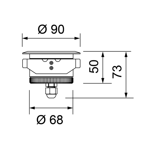 Bodeneinbauleuchte MINI mit geringer Einbautiefe 3W, 15° Abstrahlwinkel, Ø90, 320lm, CRI90, IP65/67