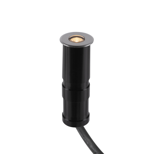 Bodeneinbauleuchte Steelo 0.9W, 15°/16°/36° Abstrahlwinkel, Ø25, 40lm, CRI90, IP65/67