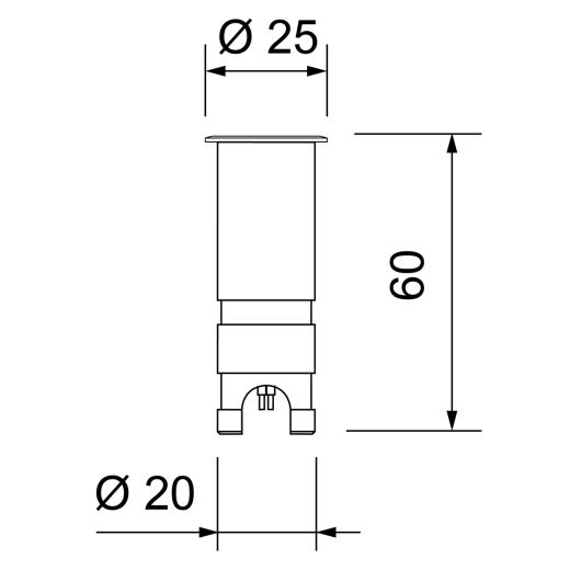 Bodeneinbauleuchte Steelo 0.9W, 15°/16°/36° Abstrahlwinkel, Ø25, 40lm, CRI90, IP65/67