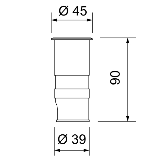 Bodeneinbauleuchte Steelo 0.9W, 15°/16°/36° Abstrahlwinkel, Ø45, 40lm, CRI90, IP65/67