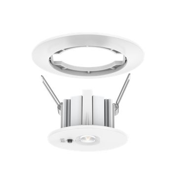Einbau Sicherheitsleuchte Flächenoptik 3W, 240lm, IP20, AKKU 3h, DALI weiss