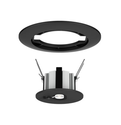 Einbau Sicherheitsleuchte Flächenoptik 3W, 240lm, IP20, AKKU 3h, DALI schwarz
