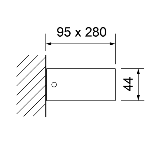 Wandaufbauleuchte LED Coppo 14W, 545lm, CRI90, 2700/3000K , Breite 280mm