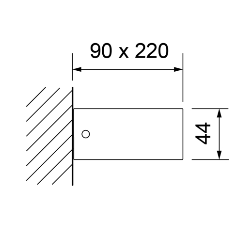 Wandaufbauleuchte LED Coppo 7.5W, 300lm, CRI90, 2700/3000K, Breite 220mm