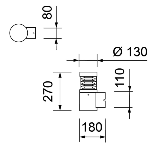 Wandaufbauleuchte TOM ROUND II anthrazit 11.5W, 300lm, CRI 80, IP65, 2700/3000K, Ph.Dim