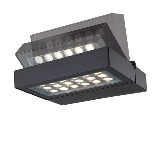 Wandaufbauleuchte TURN anthrazit 120° schwenkbar, 32W, 3000lm, CRI 80, IP65, 3000K, Ein/Aus