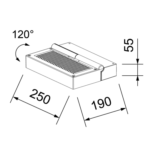 Wandaufbauleuchte TURN anthrazit 120° schwenkbar, 32W, 3000lm, CRI 80, IP65, 3000K, Ein/Aus