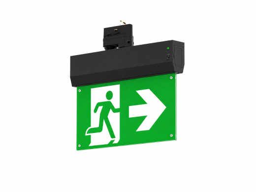 Stromschienen-Rettungszeichenleuchte 3W, 350lm, IP20, sz inkl. Piktogramme