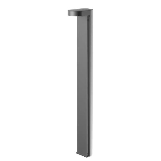 LED Pollerleuchte anthrazit, L=750mm, 12W 3000K, Abstrahlung 60° asymetrisch, CRI80, Ein/Aus, IP65