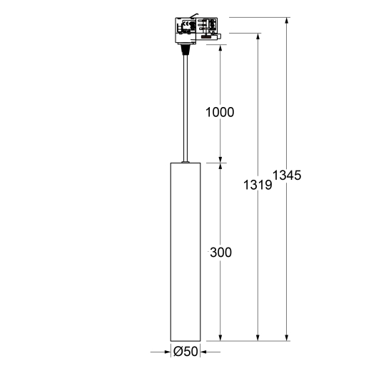 1-Ph Pendelleuchte MINI 10W, 15°/24°/36°/50° CRI90, 850lm, Phasen DimToWarm 2000K-3000K sz 