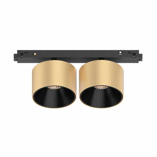 Systemspot DOUBLE schwarz-gold, LED 20W 1900lm 3000K 50° CRI90, DALI