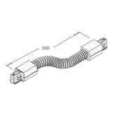 3-Phasen Flex-Verbinder, L: 300mm, schwarz, weiss oder silber