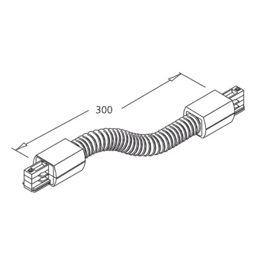 3-Phasen Flex-Verbinder, L: 300mm, schwarz/weiss/silber