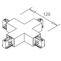 3-Phasen X-Verbinder, schwarz, weiss oder silber