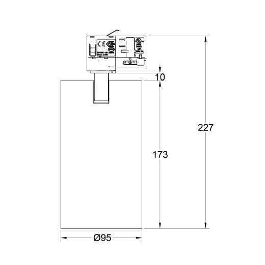3-Ph Strahler 30W CRI90 3050lm Reflektor Ein/Aus sz