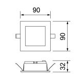 Wandeinbauleuchte Box Asym LED 1.2W 90lm IP44 3000K