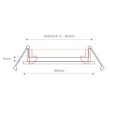 Deckeneinbauringe 84mm gerundet, 30° schwenkbar, weiss matt