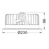 LED Deckeneinbaustrahler ColomboLite 45W, SPA-019BL Special Edit