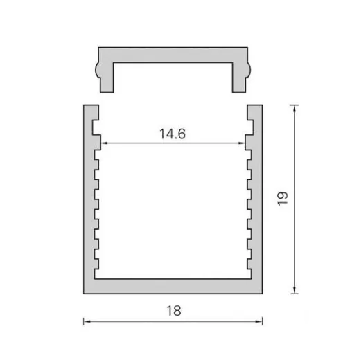 REG - LED Aluminiumprofil - 18x19 REG
