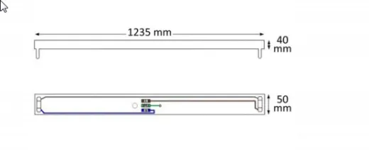 Armatur für LED Röhre T8, 120cm, verkabelt, ohne VG