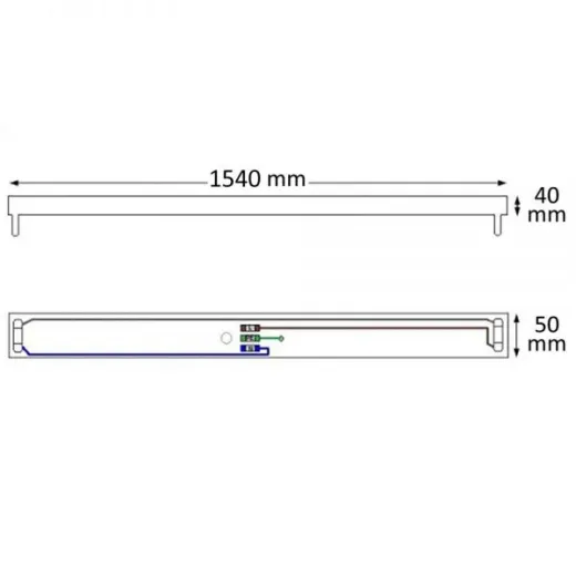 Armatur für LED Röhre T8, 150cm, verkabelt, ohne VG