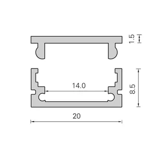 FULL.FLAT - Aluminiumprofil - 20x8,5