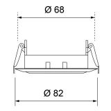 Deckeneinbauring 82mm mit Frontaustritt, schwenkbar, alu gebürs