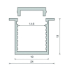 LED Aluminiumprofil REG.Kragen - 24x19mm - 3m am Stück