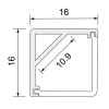 LED Aluminiumprofil - Eckprofil Corner 16x16mm - 3m am Stück