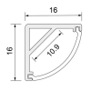 LED Aluminiumprofil - Eckprofil Corner 16x16mm - 3m am Stück
