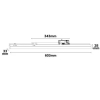 Schienenstrahler Linear >Ra90, Aluminium 603x33x28, 110° 20W ws, Farbe einstellbar
