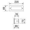 Wandeinbauleuchte LUV silbergrau pulverbeschichtet 80CRI IP65 2W 90lm 2700K/3000K einstellbar