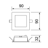 Wandeinbauleuchte Box LED 1.2W 90lm IP44 3000K