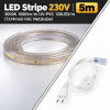 LED Stripe 230V 3000K 1000lm/m 5m UV-PVC 120LED/m (7x14mm) inkl. Netzkabel