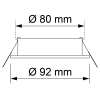 Deckeneinbauring 92mm mit Frontaustritt, schwenkbar, gebürstet