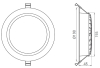 LED-Deckenstrahler 18W, 90°, (A:Ø170-Loch:Ø140-150), 2000lm, CRI 80, IP54, On/Off ws