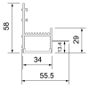 Wandprofil Zenit für Gipsdecken 55.5x58mm - 3m am Stück