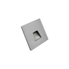 Wandeinbauleuchte LED 86×86mm, 2,5W, 3000K, CRI 90, ON/OFF, IP65, breitstrahlend, silbergrau