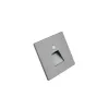 Wandeinbauleuchte LED 86×86mm, 1,6W, 3000K, CRI 90, PIR Tag/Nacht, IP65, breitstrahlend, silbergrau