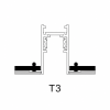 Aufbau-Magnetschiene T3 - 48V, 2m, weiss oder schwarz