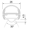 LED-Aluminiumprofil Orbit Ø26mm - 3m am Stück