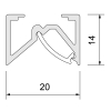 Aluminiumprofil Iska 20x14mm - 3m am Stück