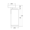 3-Ph Strahler VIBE 20W, 15-60°, CRI97, 1800lm, PhasenDIM, mit Baldachin zum Aufbau sz