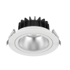 LED-SPOT Downlight 25W, 2200lm, 30/40/5000K, CRI90, 36° IP54 (A:Ø160-Loch:Ø140-150) Blende matt, weiss EIN/AUS