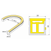 Neon FLEX T0408 horizontal biegbar (Side Bend) 24V 12W 140LED/m, cut=50mm, CRI90, 560lm, IP67