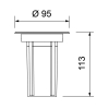 Bodeneinbauleuchte L10 Round 4.5W, 30° schwenkbar (2x15°), 24° Abstrahlwinkel, Ø95, 260lm, CRI90, IP65/68